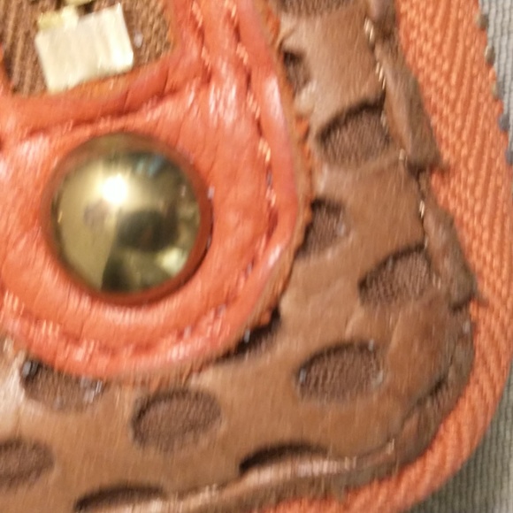 Linea Pelle Leather Wallet Brown & Orange - Picture 10 of 10